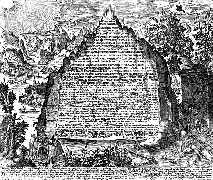 Anfiteatro de la Sabidur&iacute;a Eterna, Hanau 1609. Volc&aacute;n que representa el verdadero Secreto de Hermes.