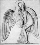 Leda y el Cisne. Bajorrelieve en m&aacute;rmol
