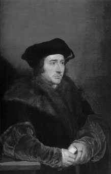 Tom&aacute;s Moro, Lord Canciller de Inglaterra. Pintura de Rubens a partir del retrato de Hans Holbein de 1527.